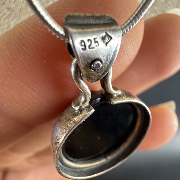 Silpada Sterling Silver Matte Faceted Black Onyx Pendant Necklace N1627 - Picture 7 of 10